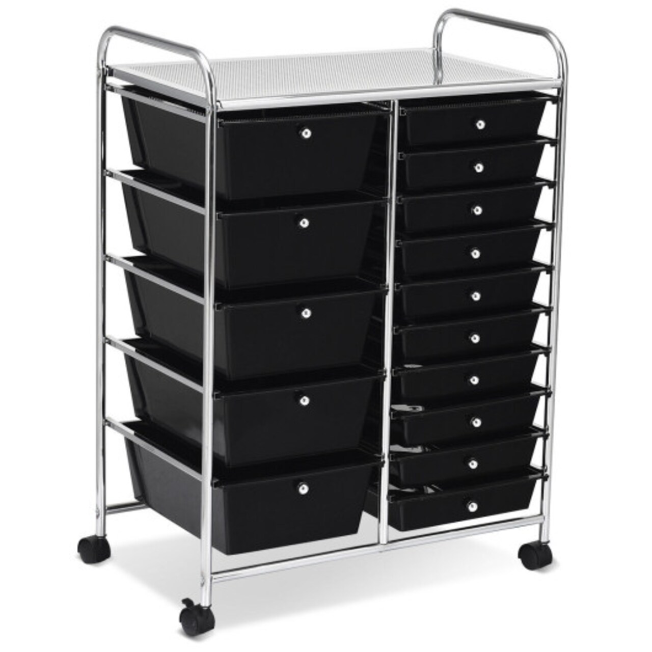 Rolling Storage Cart 15 Drawer Organizer With Wheels Craft Office Supply Organizer Steel Frame Multicolor Drawers